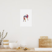Muay Thai-strijder in waterverf Poster (Keuken)