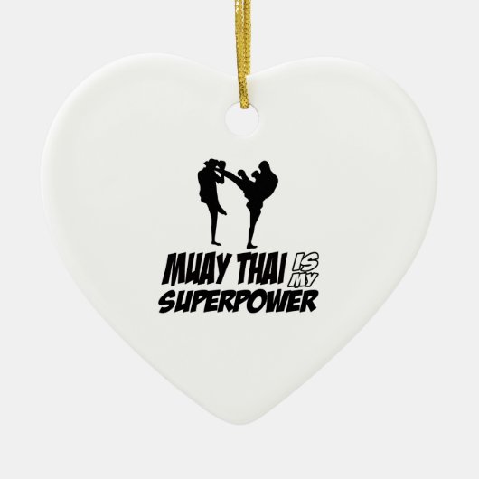 Muay Thai Superpower Design Keramisch Ornament (Voorkant)