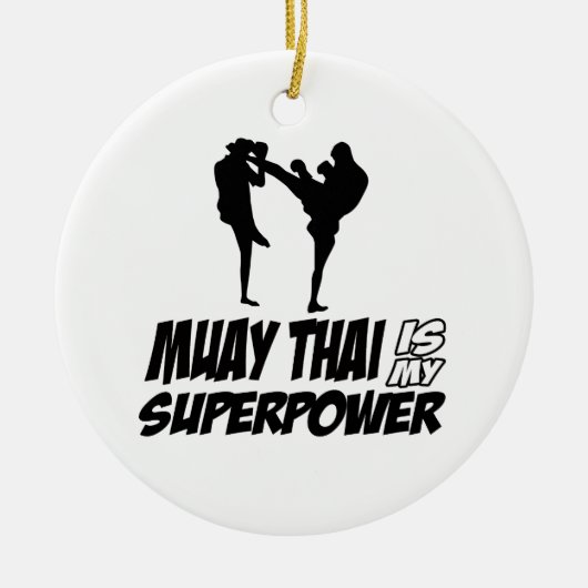 Muay Thai Superpower Design Keramisch Ornament (Voorkant)