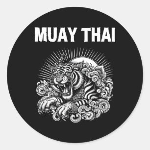 Muay Thai Taal Tattoo Tijger Gebrul Kickboksen Th Ronde Sticker