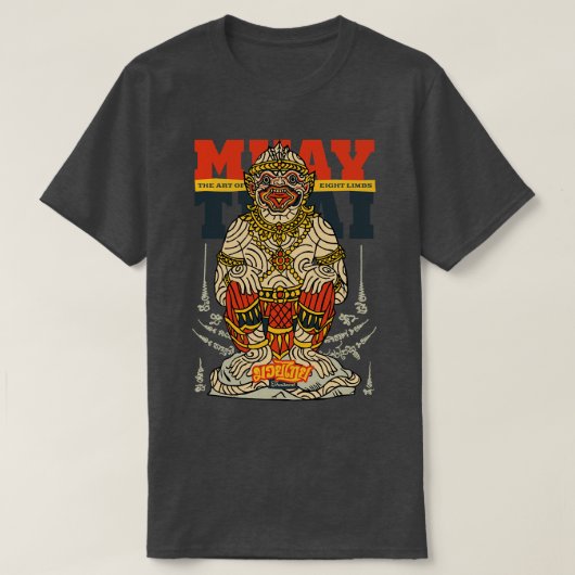 Muay Thai Tattoo Hanuman De kunst van acht ledemat T-shirt (Design voorkant)