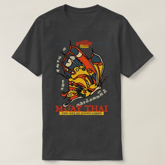 Muay Thai Tattoo vlinder T-shirt (Design voorkant)