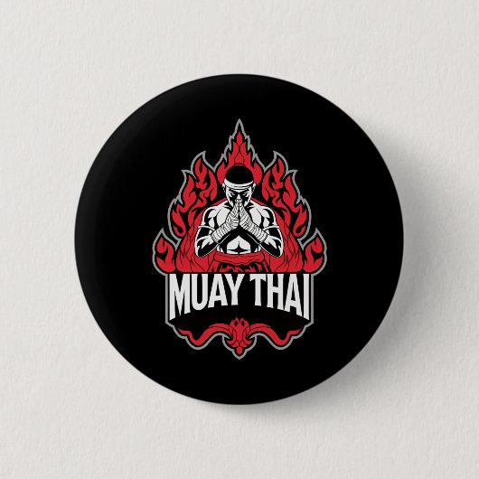 Muay Thai Thai Boxing 1 Ronde Button 5,7 Cm (Voorkant)