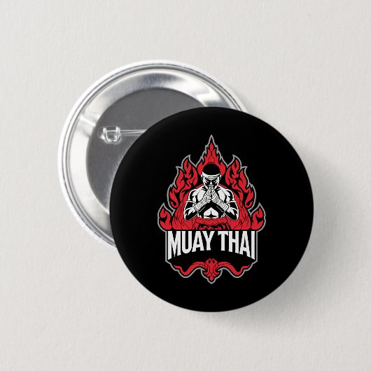 Muay Thai Thai Boxing 1 Ronde Button 5,7 Cm (Voorkant /achterkant)