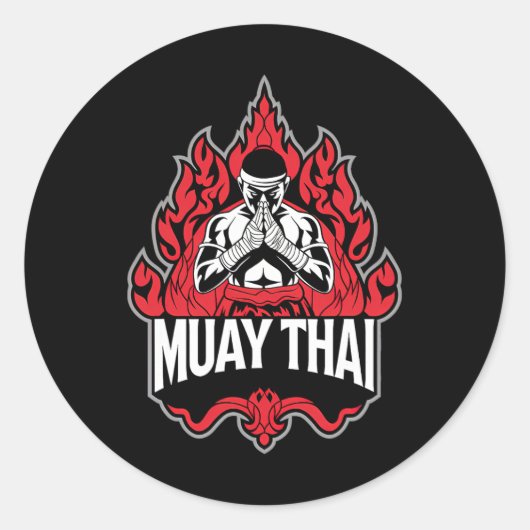 Muay Thai Thai Boxing 1 Ronde Sticker (Voorkant)