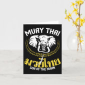 Muay Thai Thai Boxing Elephant Gift Martial Arts Kaart (Gele Bloem)