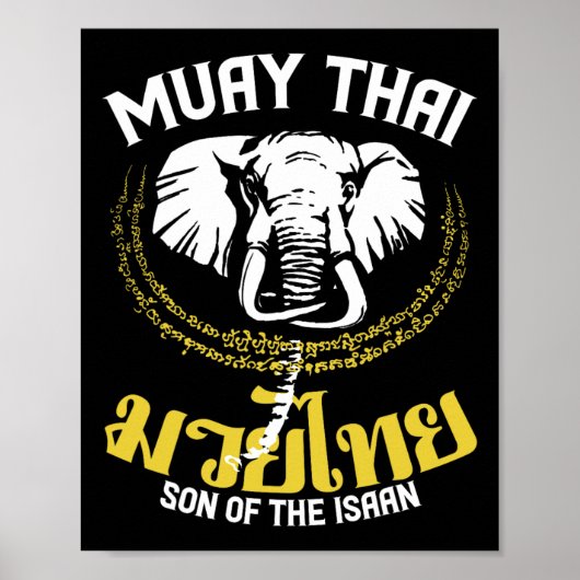 Muay Thai Thai Boxing Elephant Gift Martial Arts Poster (Voorkant)