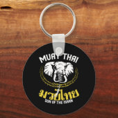 Muay Thai Thai Boxing Elephant Gift Martial Arts Sleutelhanger (Voorkant)