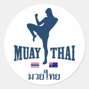 Muay Thai Thailand Australië Ronde Sticker