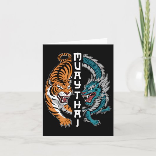 Muay Thai Thailand Boksen Muay Thai Fan Mannen Vro Kaart (Voorkant)