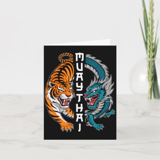 Muay Thai Thailand Boksen Muay Thai Fan Mannen Vro Kaart (Voorkant)