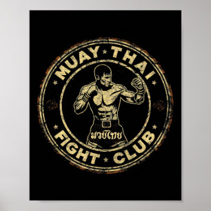 Muay Thai Thailand Kickboksen Mma Vechter Vintage  Poster