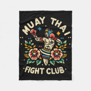Muay Thai Thailand Kickboksen Mma Vechters Traditi Fleece Deken