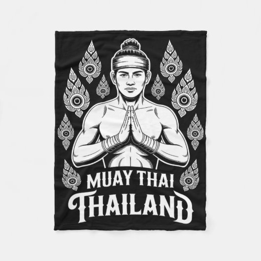 Muay Thai Thailand Tiger Fighter Training Fleece Deken (Voorkant)