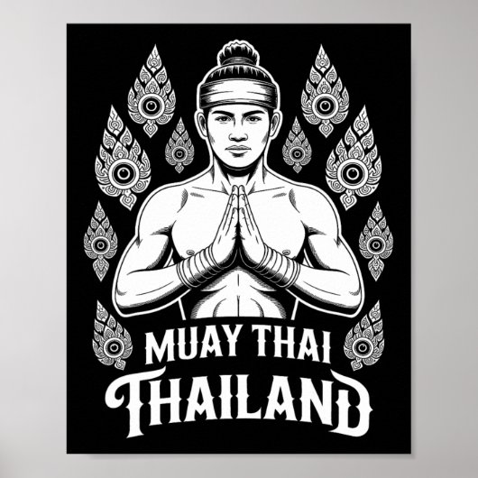 Muay Thai Thailand Tiger Fighter Training Poster (Voorkant)