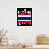 Muay Thai + Thailand vlag Poster (Keuken)