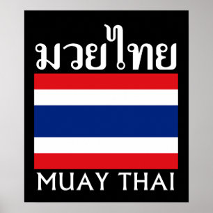 Muay Thai + Thailand vlag Poster
