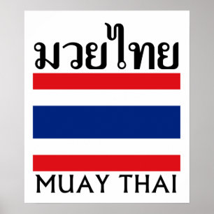 Muay Thai + Thailand vlag Poster