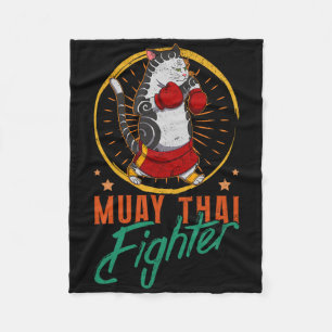Muay Thai Thailand Vuist Ring Knie Vechter Technie Fleece Deken