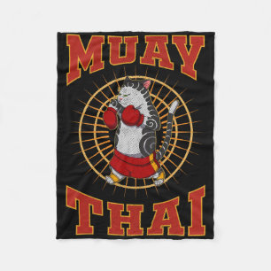 Muay Thai Thailand Vuist Ring Knie Vechttechniek Fleece Deken