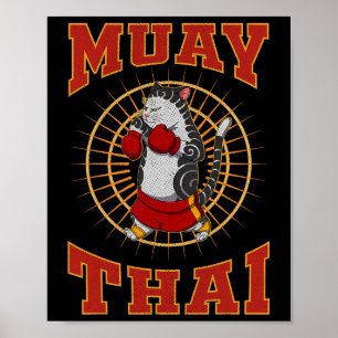 Muay Thai Thailand Vuist Ring Knie Vechttechniek Poster