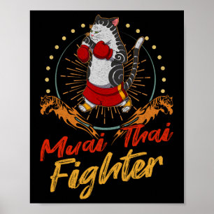Muay Thai Thailand Vuist Ring Knie Vechttechniek Poster