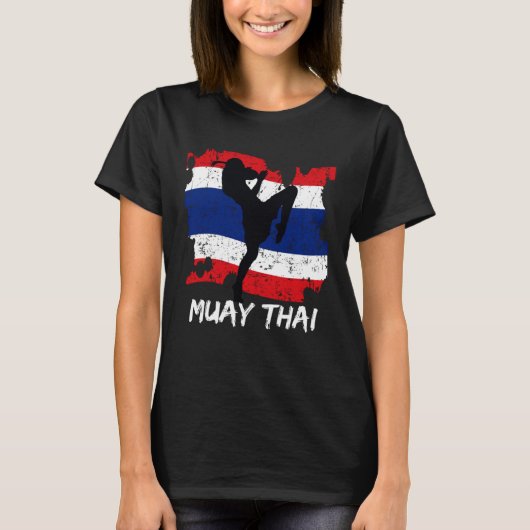 Muay Thai Thaïlande Vlag Thais Boksen Kickboksen T-shirt (Voorkant)