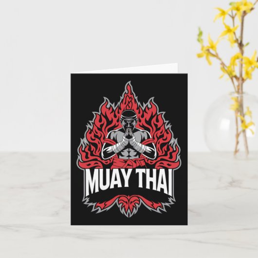 Muay Thai - Thaise bokser Kaart (Gele Bloem)