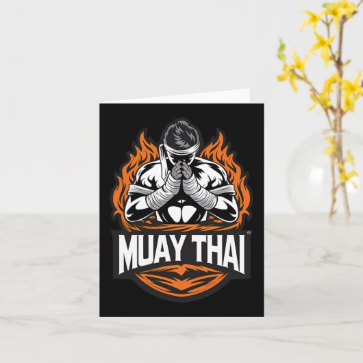 Muay Thai - Thaise bokser Kaart (Gele Bloem)