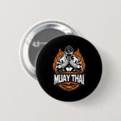 Muay Thai - Thaise bokser Ronde Button 5,7 Cm (Voorkant /achterkant)