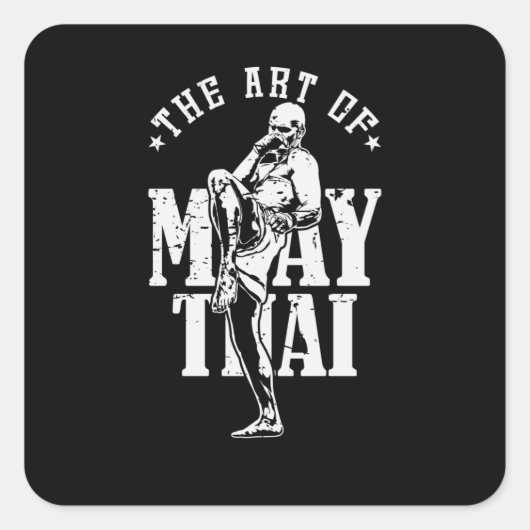 Muay Thai "The Art of Muay Thai" Vierkante Sticker (Voorkant)