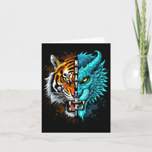 Muay Thai Tiger Dragon Fusion Art Kaart