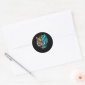 Muay Thai Tiger Dragon Fusion Art Ronde Sticker (Envelop)