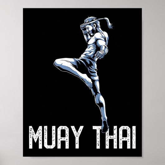 Muay Thai Tiger - Nak Muay, Kickboxing Gift Poster (Voorkant)
