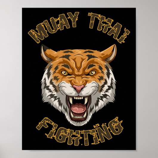 Muay Thai Tiger - Thais Boksen en Kickboksen Cadea Poster (Voorkant)
