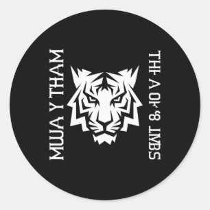 Muay Thai Tijger Kunst Van 8 Ledematen Kickboksen Ronde Sticker