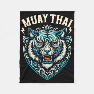 Muay Thai Tijger Street Fight Thaiboksen Kickbokse Fleece Deken
