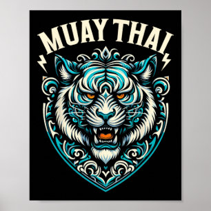 Muay Thai Tijger Street Fight Thaiboksen Kickbokse Poster
