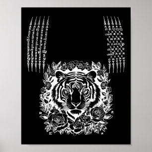 Muay Thai Tijger Tattoo Kickboksen Aziatische Cult Poster