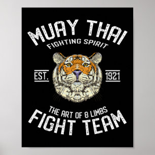 Muay Thai Tijger Thaise Boksen Kickboksen Poster