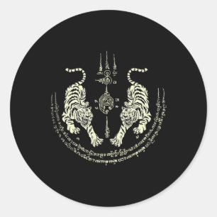 Muay Thai Tijgers Vechtkunst Vechters Kickboksen T Ronde Sticker