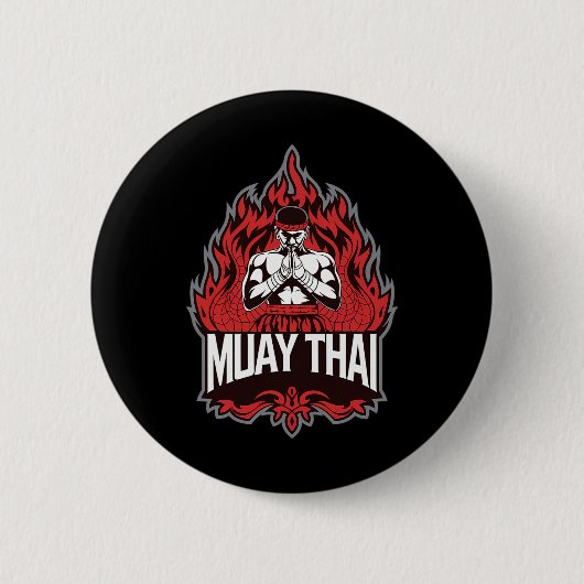 Muay Thai - Traditioneel Thais Boksen Ronde Button 5,7 Cm (Voorkant)