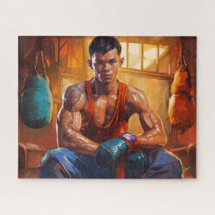 Muay Thai training: het gevecht begint Legpuzzel