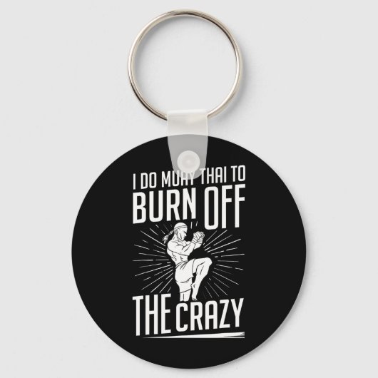 Muay Thai Training Vechters Kickboksen Beginner Bo Sleutelhanger (Voorkant)