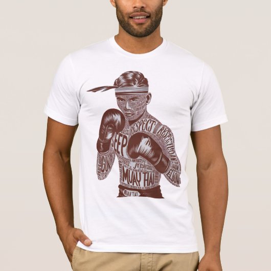 Muay Thai  Typography Fighter T-shirt (Voorkant)