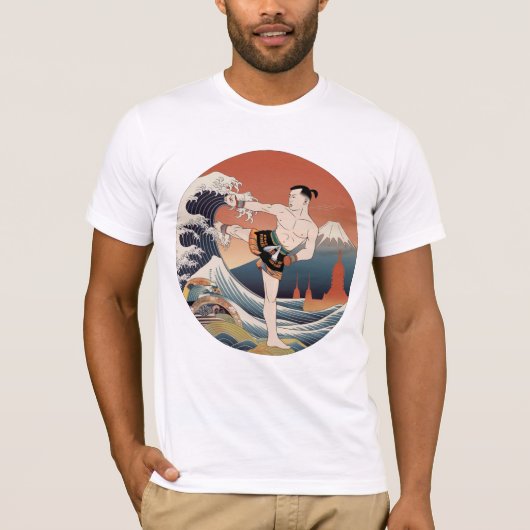 Muay Thai Ukiyo-e Fighter T-shirt | Japanse kunst (Voorkant)