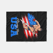 Muay Thai Usa Support Team American Flag Kickboxin Fleece Deken (Voorkant (Horizontaal))