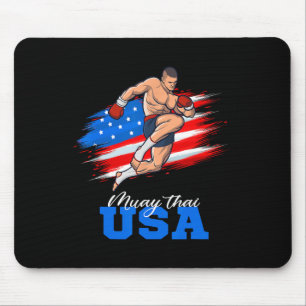 Muay Thai Usa Support Team Amerikaanse Vlag Kickbo Muismat