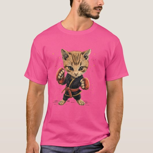 Muay Thai-vechter Cat over Muay Thai T-shirt (Voorkant)