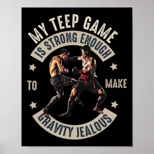 Muay thai vechter voor mannen papa jongens thai ki poster